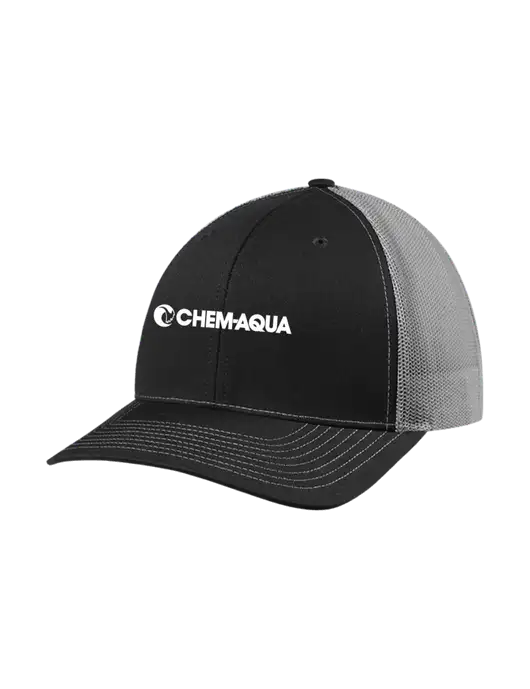 Richardson Adjustable Snapback Original 112 Trucker Cap Black w/Charcoal Mesh w/Chem-Aqua Logo