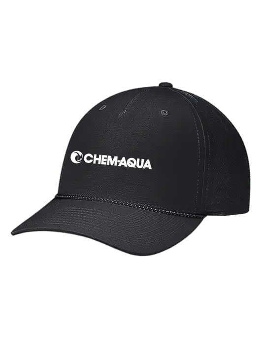 Richardson Laser Perf Performance Black/Black-Grey Rope Cap w/Chem-Aqua Logo