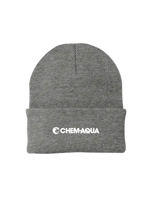 Medium Grey Heather Knit Cap w/Chem-Aqua Logo
