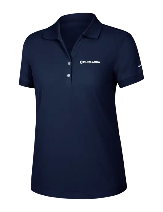 Nike Womens Dri-FIT Classic Dark Navy Polo w/Chem-Aqua Logo