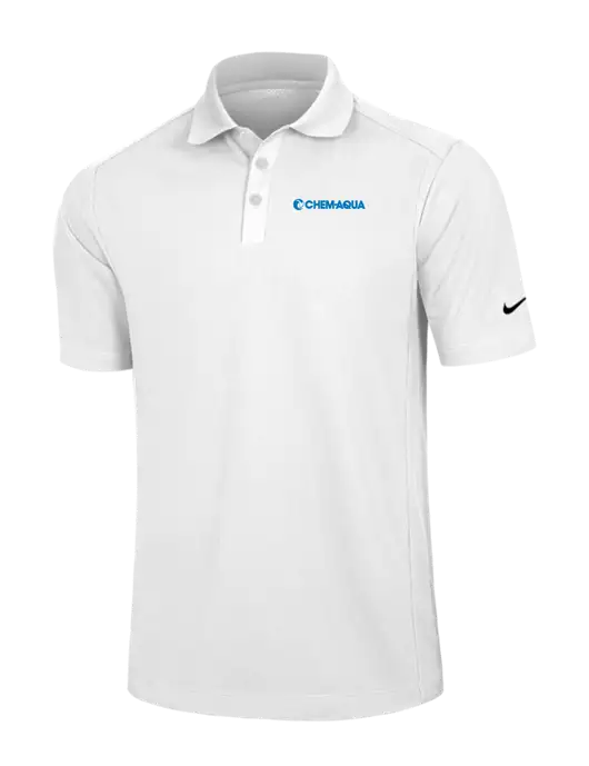 Nike White Dri-FIT Classic Polo w/Chem-Aqua Logo