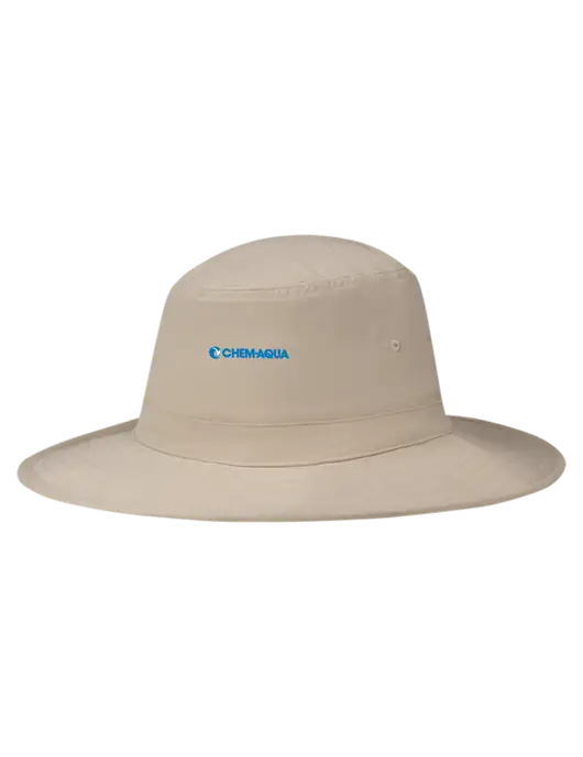 Tan Booney Sun Hat w/Chem-Aqua Logo